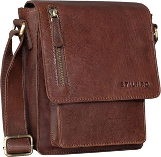 STILORD Finn Small Shoulder Bag for Men Vintage Cross Body bag suitable for 8.4 inch tablets Satchel genuine leather, Colour:maraska - dark brown