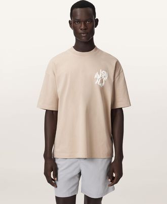 AllSaints Cotton Orlando Logo Print Oversized T-Shirt, Size: XS