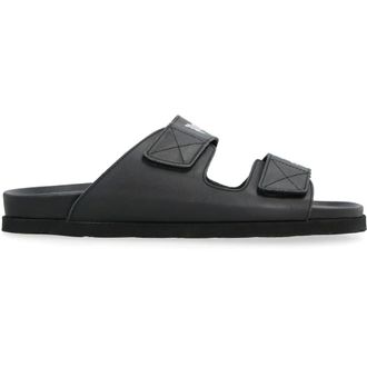 Palm Angels Sliders, male, Black, 7 UK, Leather slides with logo