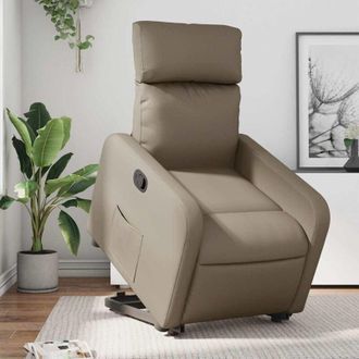 vidaXL Vidaxl - Sill&oacute;n Reclinable Elevable Cuero Artificial Color Capuchino