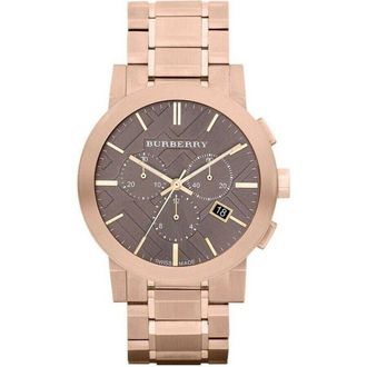 Burberry BU9353 Taupe Chronograaf Wijzerplaat Rose Verguld Staal Herenhorloge