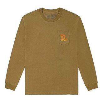 Vans Pocket Printed Casual Long Sleeve T-shirt Tan VN0A5E5KDZ9