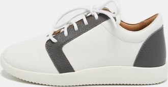 Giuseppe Zanotti White/grey Leather G Runner Low Top Sneakers