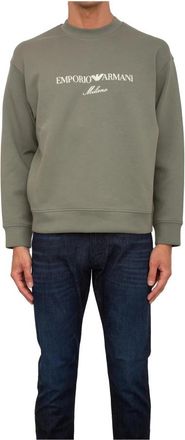 Emporio Armani Groene Sweatshirt Casual Stijl - Heren - Sweatshirts - Groen - S - Katoen - Hoodies & sweatvesten