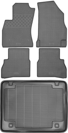 OEM Juego De Alfombrillas De Goma Para Coche Y Alfombrilla Para Maletero Para Fiat Doblo Ii Van (2010-2022)