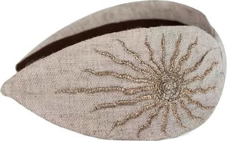 NamJosh Cerchietto con ricamo The Golden Sun - Toni neutri