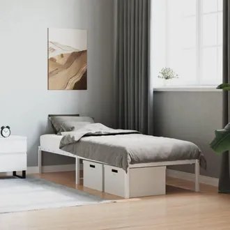 vidaXL Estructura De Cama Sin Colch&oacute;n Metal Blanco 80x200 Cm Vidaxl