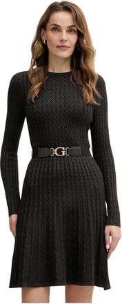 Guess Hana Jurk - Dames - Kleedjes - Zwart - XS - Polyester - Kleedjes