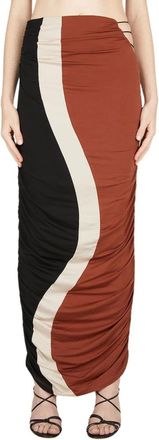 Ahluwalia Studio Moderne Mannen Rok - Dames - Maxi Rokken - Oranje - 2XS - Rokken