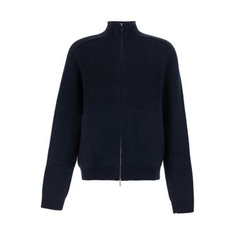 Emporio Armani Wollen vest met ritssluiting - Dames - Truien - Blauw - Maat: 2XL Wol