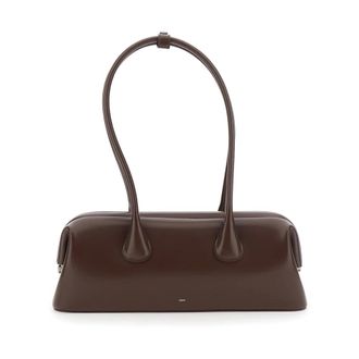 Osoi Osoi, Tassen, Dames, Bruin, ONE Size, Leer, Bruine schoudertas met ronde handvatten