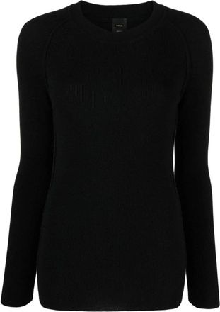 Pinko Rondgebreide trui - Dames - Ronde hals truien - Zwart - XL - Truien & Vesten