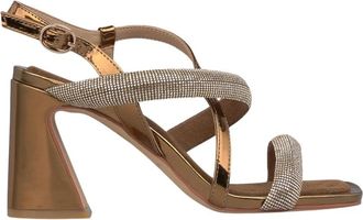 Alma En Pena Sandalen met gecombineerde bandjes - Dames - Sandalen met hakken - Bruin - 39 EU - Schoenen