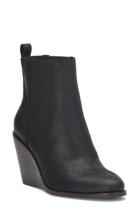 Lucky Brand Wilano Wedge Bootie in Black/Black at Nordstrom, Size 8.5