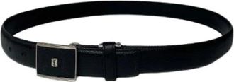 Saint Laurent Pre-owned Textured Leather Belt - Dames - Vintage Accessoires - Zwart - ONE Size - Vintage