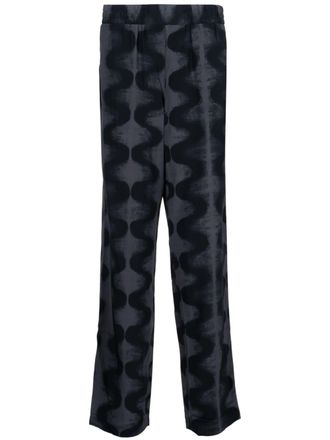 McQ by Alexander McQueen abstract-print straight-leg trousers - Black