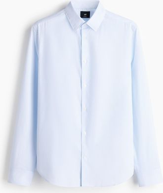 H&M Easy-Iron-Hemd in Slim Fit - Blue