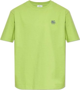 Etro T-shirt met print - Heren - T-shirts - Groen - S - Katoen - Tops