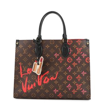Louis Vuitton Monogram Red Color Monogram Tote Bag (Pre-Owned)