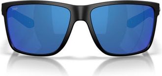 Costa Broadbill II XL 62mm Sunglasses in Matte Black /Blue Mirror at Nordstrom