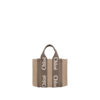 Chlo&eacute; Tote Bags, female, Gray, Size: ONE SIZE Small Woody Tote Bag
