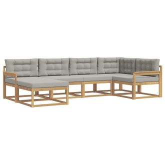 vidaXL Conjunto De Sof&aacute;s De Exterior 5 Pcs Blanco Y Gris Claro Vidaxl