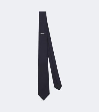 Prada Logo silk tie