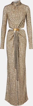 Paco Rabanne Sequined gathered gown