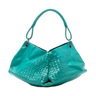 Bottega Veneta Pre-owned Tote Bags, female, Blue, Size: ONE SIZE Pre-owned Woven Leather Tote