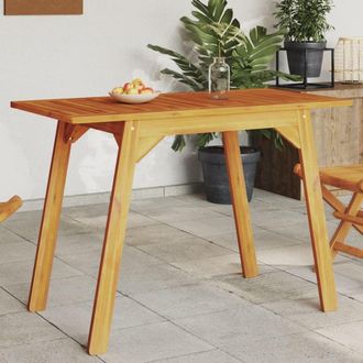 Berkfield Home Garden Dining Table 110x56x75 cm Solid Wood Acacia in Brown | Size: 110 x 56 x 75 cm