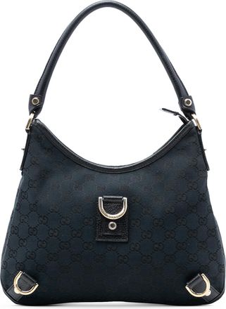 Gucci Pre-owned Womens Gg Canvas Abbey D Ring Shoulder Bag - Black Textile - One Size
