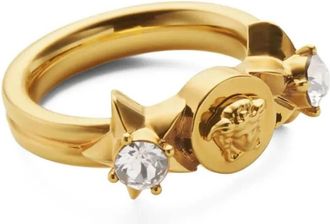Versace Metal Strass Ring - Dames - Ringen - Geel - 56 MM - Accessoires