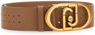 Liu Jo Logo Gesp Riem - unisex - Riemen - Bruin - S - Leer - Accessoires