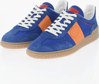 Valentino GARAVANI Leather and Fabric Low-Top Sneakers with Logo Details Valentino