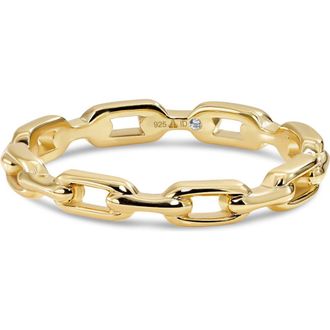 Devata Cable Link Ring in Gold Plated Sterling Silver in Yellow Gold at Nordstrom, Size 8