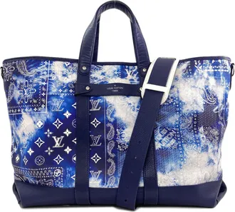 Louis Vuitton Blue Monogram Tote Bag (Pre-Owned)