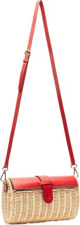 Frances Valentine Betsy Wicker & Leather Crossbody Clutch