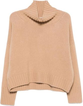 Soft Goat Jersey de cuello alto - Knitwear - Mujer - Marr&oacute;n - M