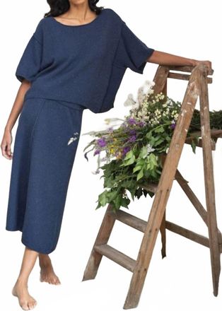 Beaumont Organic Alessia Leigh Knitted Top In Denim Blue