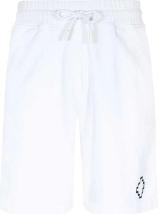Marcelo Burlon Organische katoenen bermuda shorts - Heren - Korte Broeken - Wit - L - Katoen - Korte Broeken