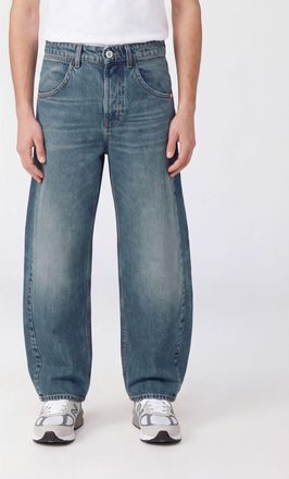 Amish Jeans Over Floor baggy fit in denim di cotone a 5 tasche e vita media