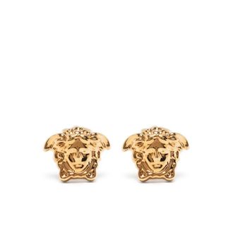 Versace Medusa Stud Oorbellen - Dames - Oorbellen - Geel - ONE Size - Leer - Accessoires
