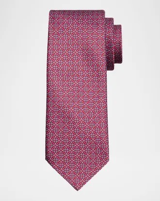 Stefano Ricci Men & apos;s Tonal Mosaic Link Silk Tie