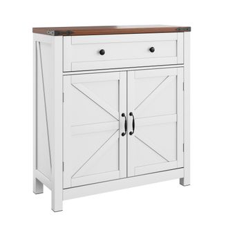 STILVORA Aparador De Cocina Con 2 Puertas, 1 Caj&oacute;n Y Estante Ajustable, Para Cocina Y Recibidor, En Mdf, Blanco