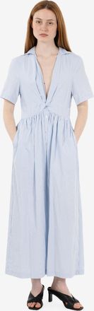 SOLOTRE Abito a righe con nodo cielo