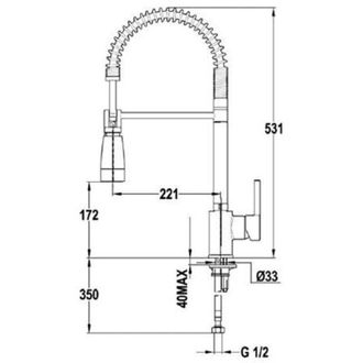 Teka Grifo De Cocina Pescadera Tipo U Altura Max 53,1cm Teka Ark 939 C