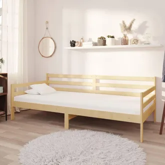 vidaXL Sof&aacute; Cama Con Colch&oacute;n Madera De Pino Maciza 90x200 Cm Vidaxl