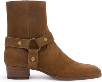 Saint Laurent Brown Calfskin Ankle Mens Boots