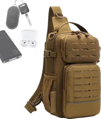 Generic Fly Fishing Sling Pack - with Water Bottle Holder Tackle Equipment - Shoulder Sling Bags,for Men Travel Camping Hiking Outdoor Gym Sports Adventure