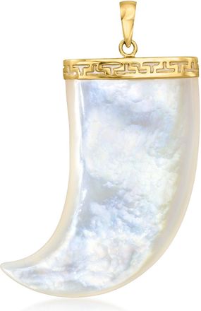 Ross-Simons Mother-Of-Pearl Horn Pendant With 14kt Yellow Gold